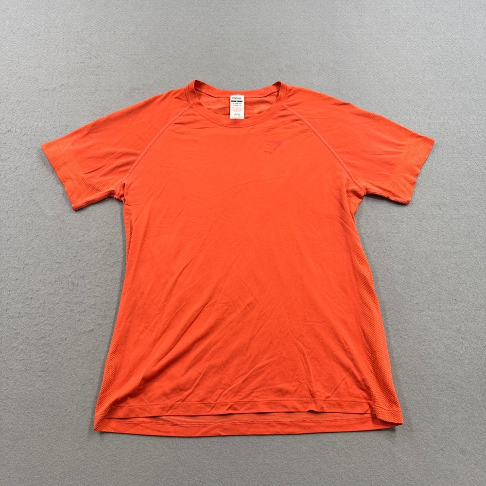 Gymshark T-Shirt‎ Men's XL Orange Seamless Short Sleeve Lightweight Activewear